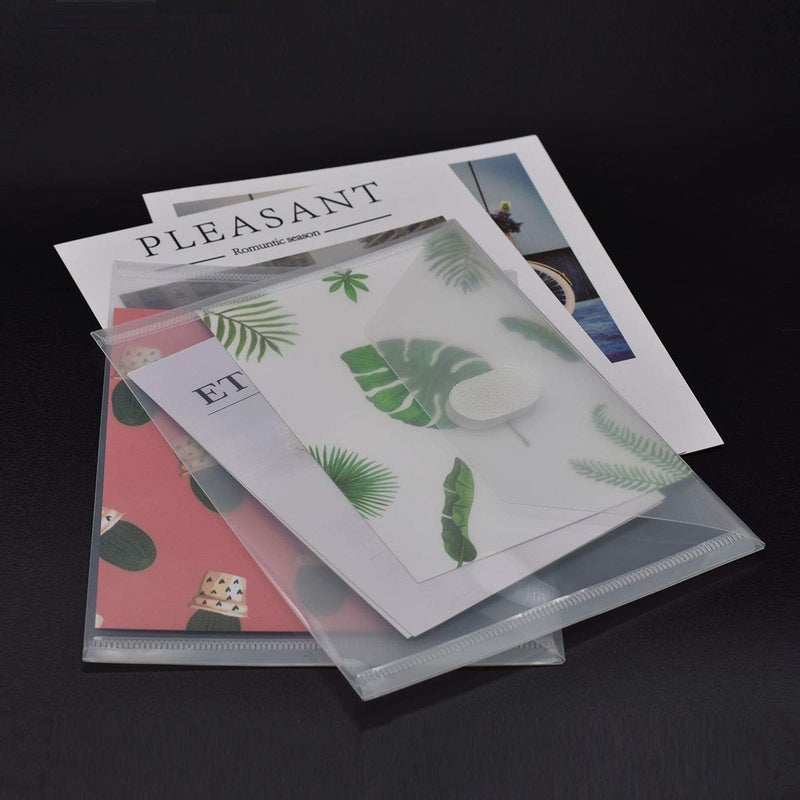 No branded PLESIU Tatane 12 Packs Clear Plastic Small Envelope with Hook & Loop Closure 5 x 7 Ploy Envelope for Receipe/Check - Image 5
